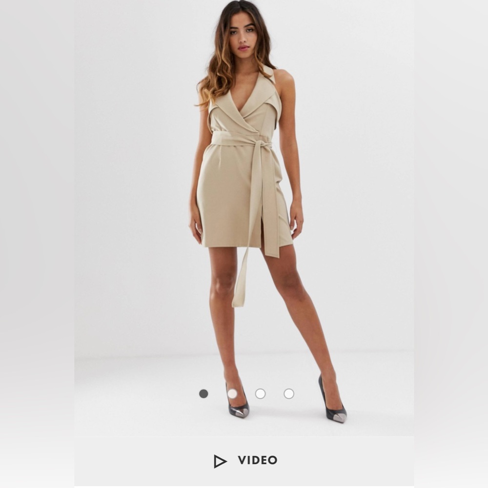 ASOS DESIGN mini belted trench dress in soft crepe